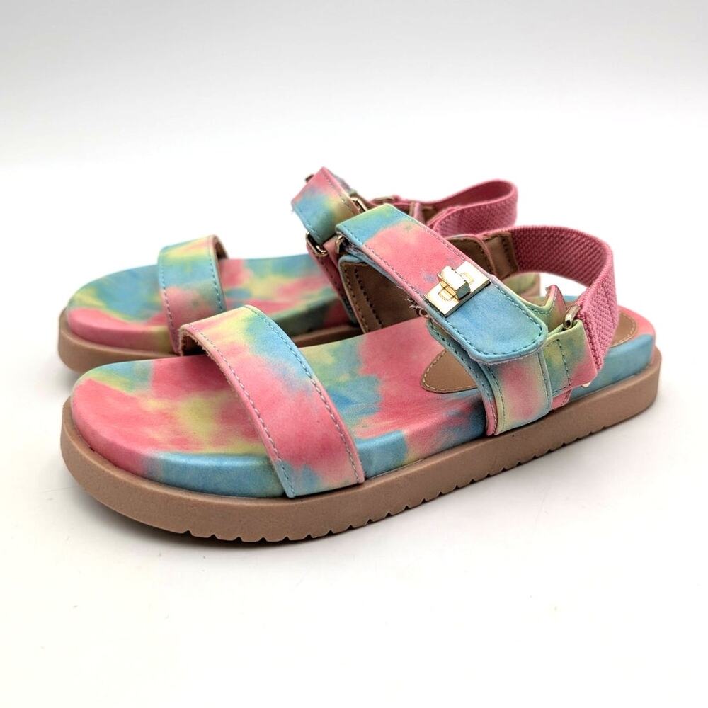 Steve Madden Breen Platform Sandals Open Toe Kids Pastel Tie Dye Size US12M